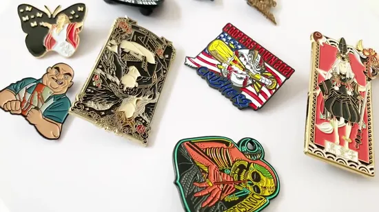 Free Design Custom Hard Enamel Metal Badge Logo Offset Print Gltter Pears Manufacturers Lapel Pin