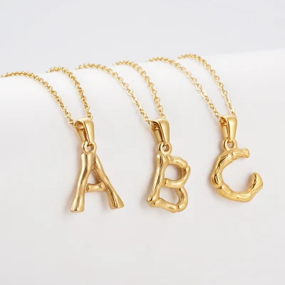 Золотое ожерелье из нержавеющей стали с буквой K, ожерелье с монограммой, ювелирные изделия для женщин
