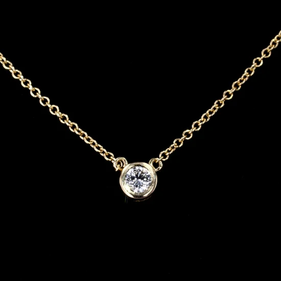 Оптовое ожерелье-цепочка из желтого золота 14 карат с выращенными в лаборатории бриллиантами, ювелирные изделия
