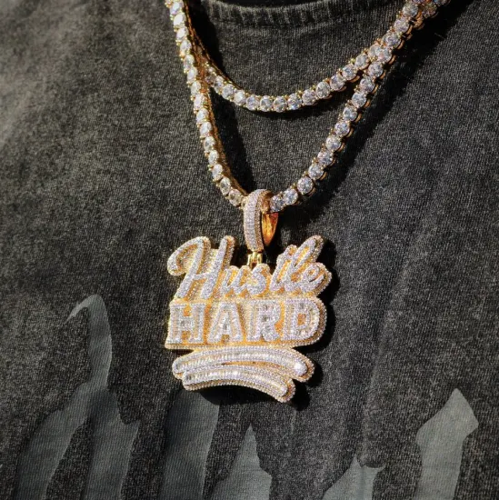 Изготовленное на заказ 925 серебряное муассанитовое кубинское звено цепи ожерелье хип-хоп кулон ювелирные изделия