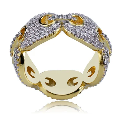 Модные ювелирные изделия в стиле хип-хоп, уникальное высококачественное кольцо с цирконием в виде свиньи в носу, кольцо в виде кофейных зерен