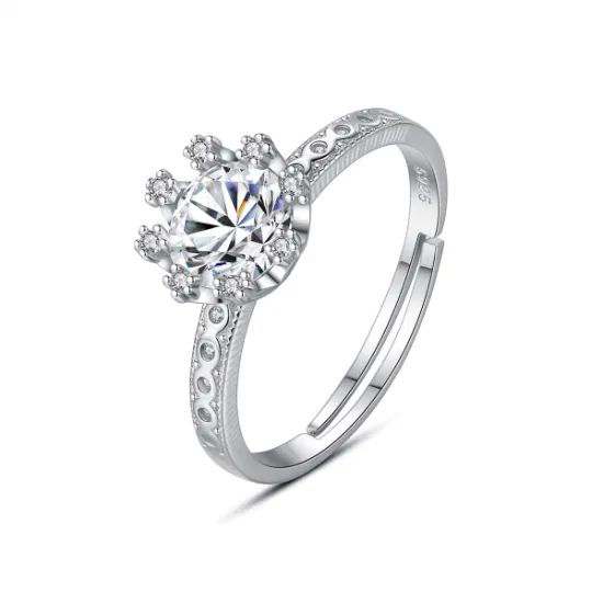 Цветное женское кольцо с бриллиантом, новое регулируемое серебро 925 пробы, регулятор размера, обручальное кольцо со льдом, муассанит